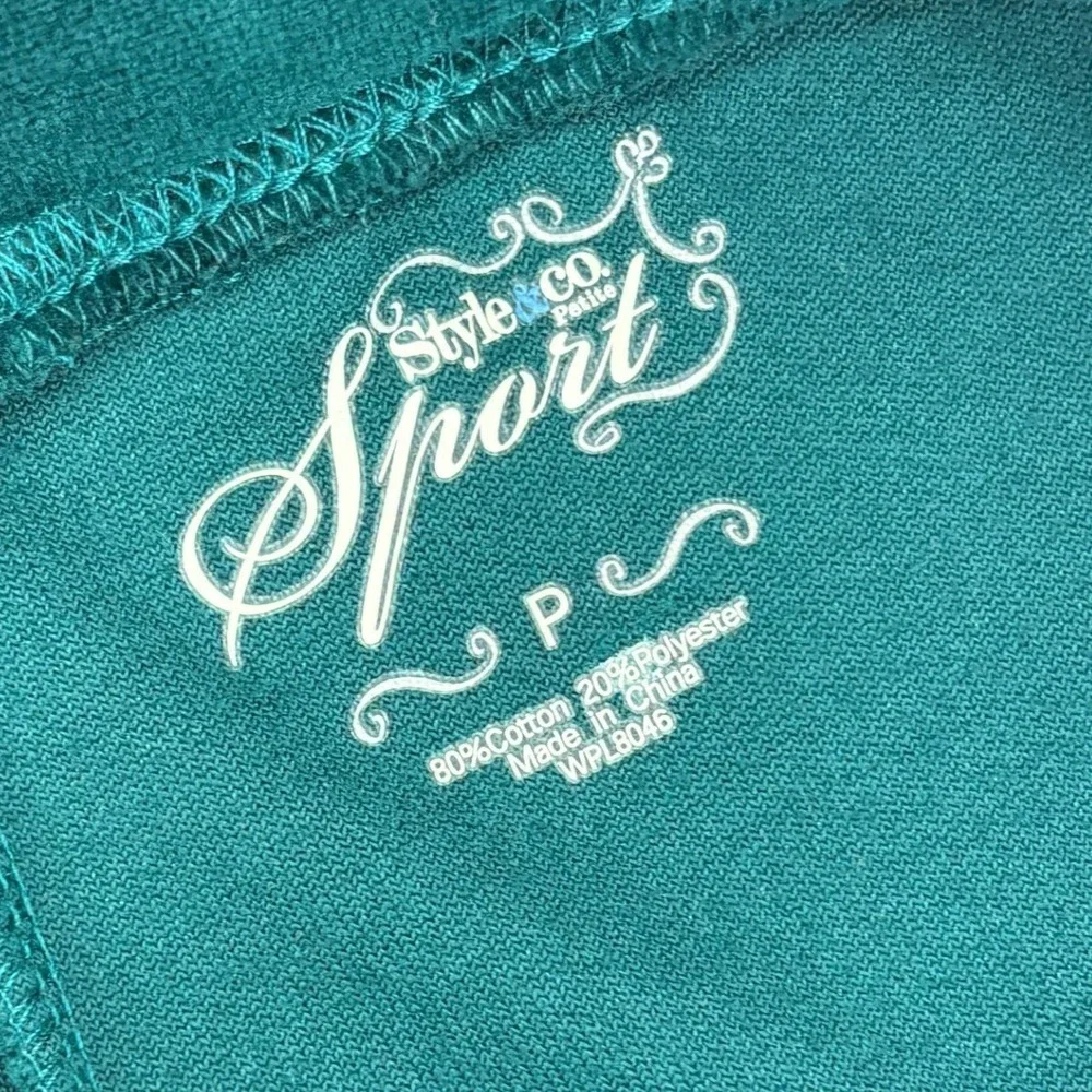 Style & Co Sport Petite Small Green Velour Tracksuit Hoodie Pants Set NWT Y2K